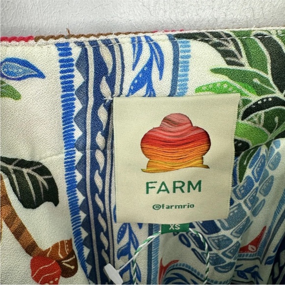 Farm Rio Tropical Tiles Embroidered Mini Dress Size XS - Picture 7 of 7